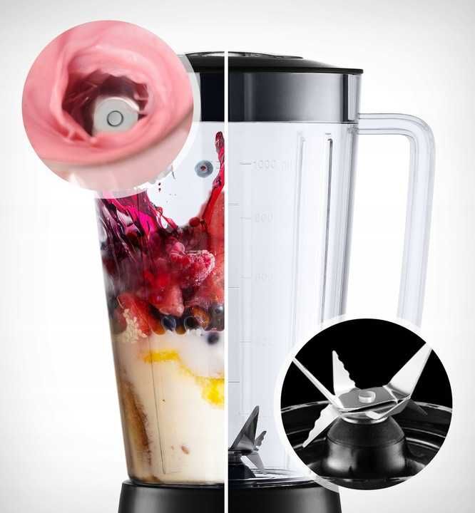 NOWY Blender Kielichowy 3w1 do koktajli MOZANO + 2 wkłady + 2 bidony