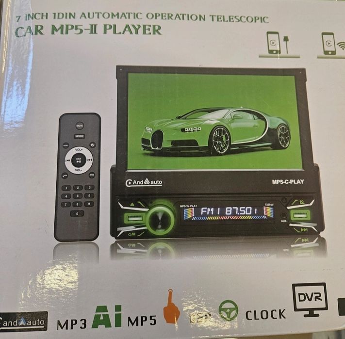 Radio samochodowe Wireless Carplayer 7 calowy chromowany ekran kamera
