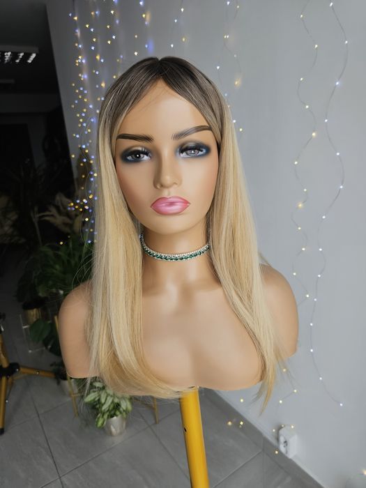 Tupet topper damski Wiola mix ciepły blond 3D naturalna fryzura