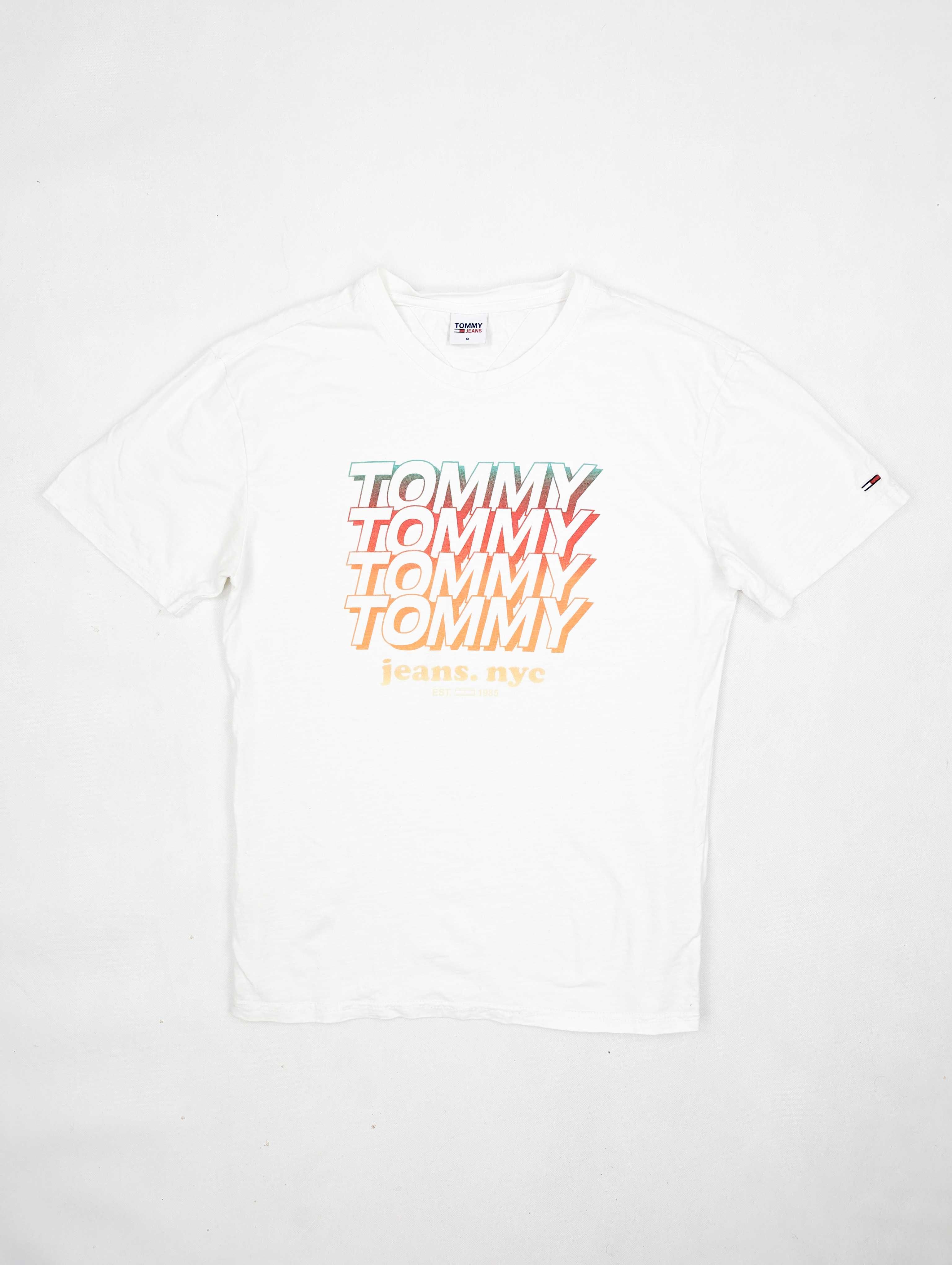 Tommy Hilfiger biała koszulka t-shirt M logo