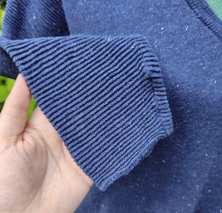 Granatowy sweter bluzka Mango S 35 M 38 oversize granat bawełna