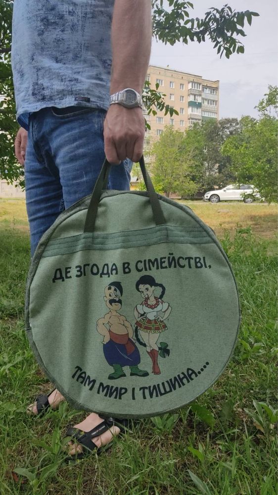 Сковорода з диска борони 40 см з кришкою і чохлом на подарунок, садж