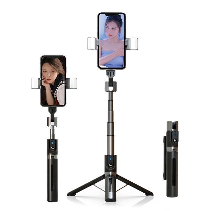 Uchwyt Selfie - Z Odpinanym Pilotem Bluetooth, Tripodem I Lampami Led