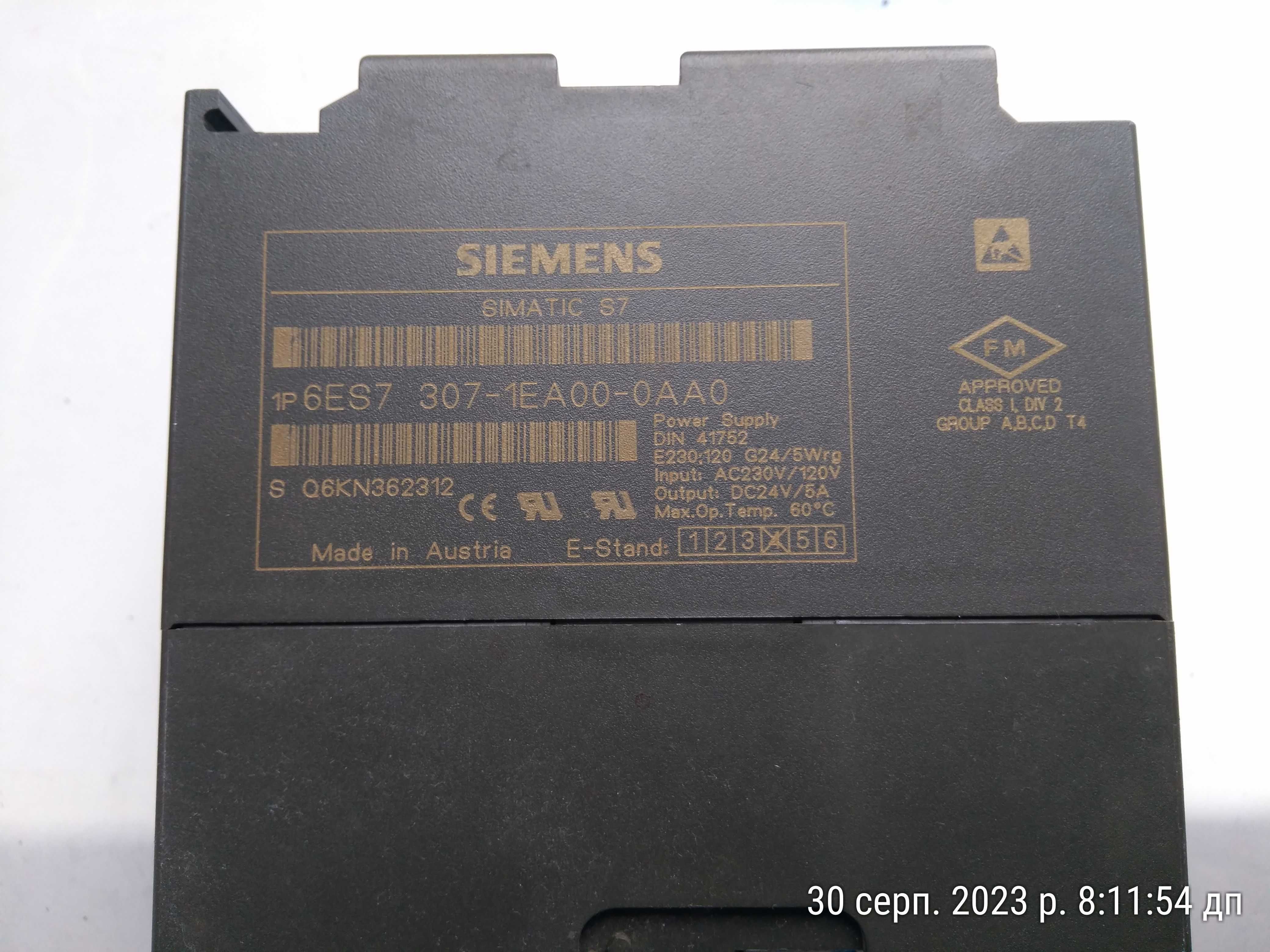 Блок живлення Siemens 6ES7307-1EA00-0AA0 ~120/230V, вихід 24 V/5A DC