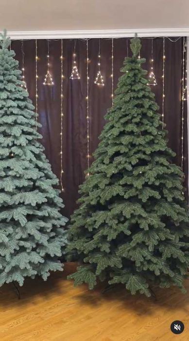 Хіт продажу! Елітна лита штучна ялинка Кедр зелена/голуба . Литая елка