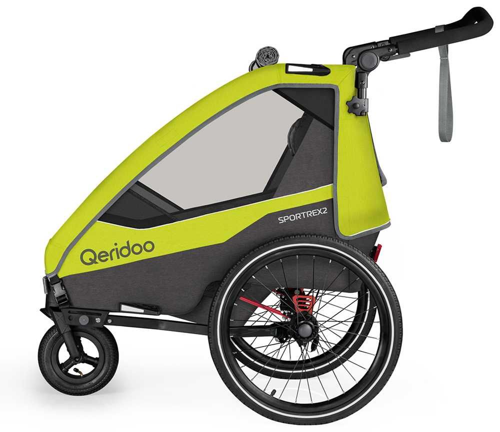 Przyczepka Rowerowa Qeridoo Sportrex2 Lime green, Model 2023