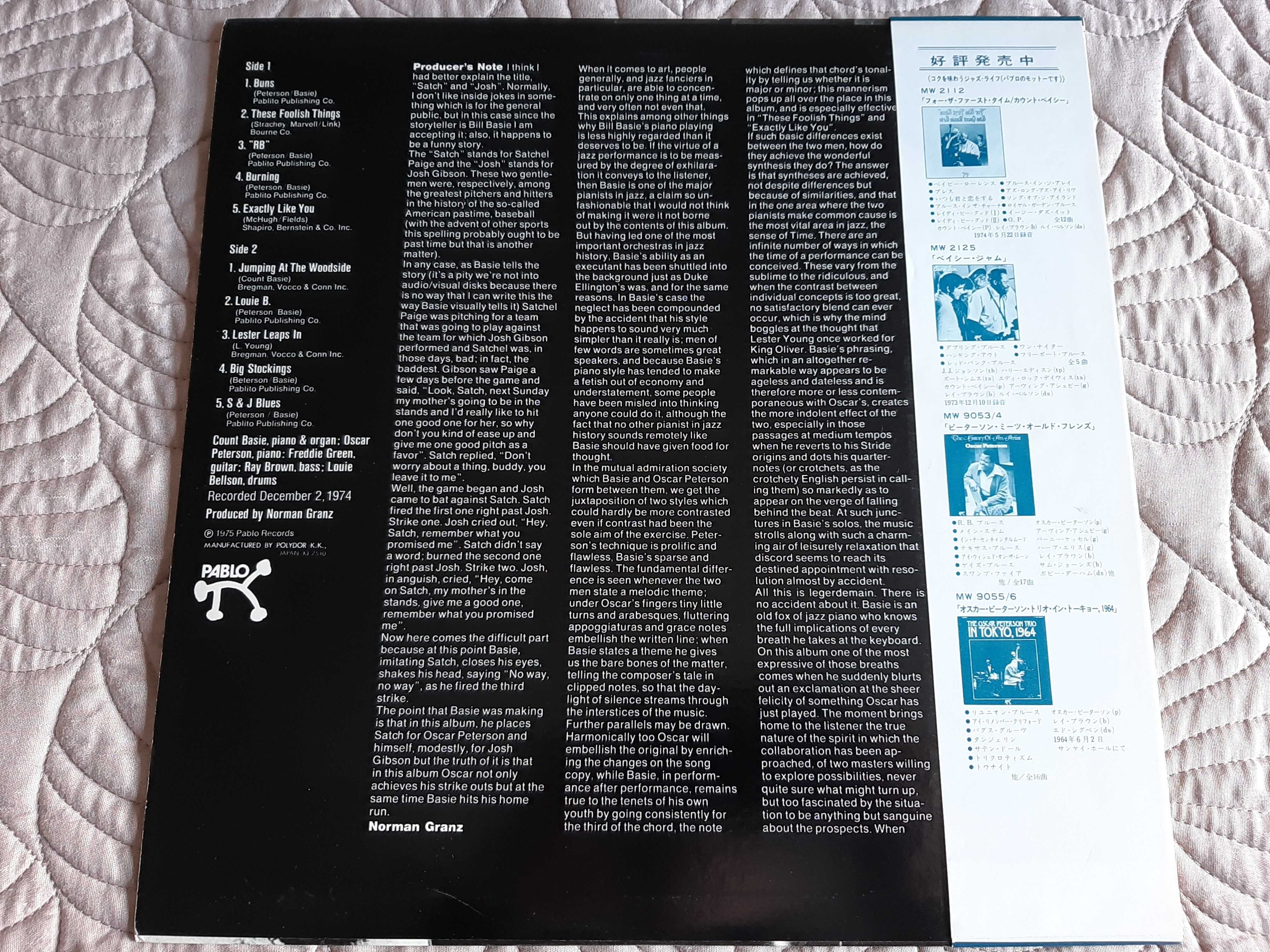 Oscar Peterson And Count Basie - Satch and Josh - Japão - Vinil LP