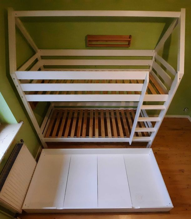 Łóżko piętrowe dla dzieci domek PAWEŁ i GAWEŁ z szufladą Agata