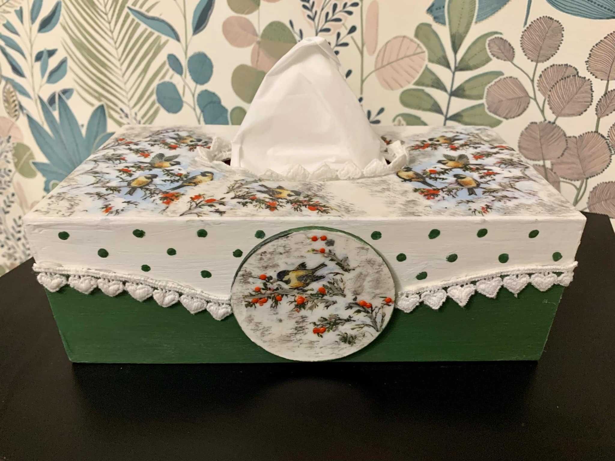 Chustecznik Decoupage zimowy
