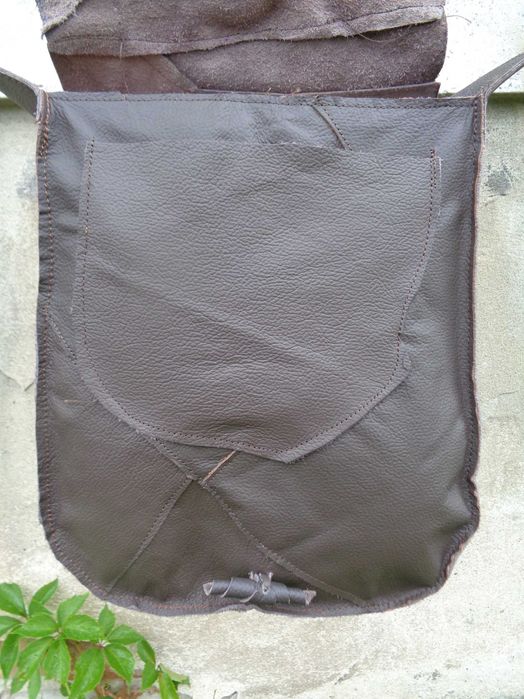 Artystyczna torebka skórzana z lawendowym polem.  Handmade