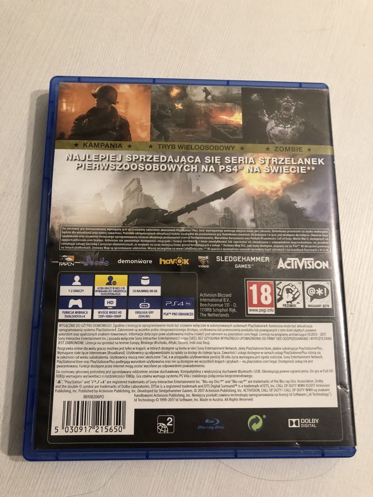 Call of duty ww2 world war II pl dubbing cod gra na ps4 gry playstatio