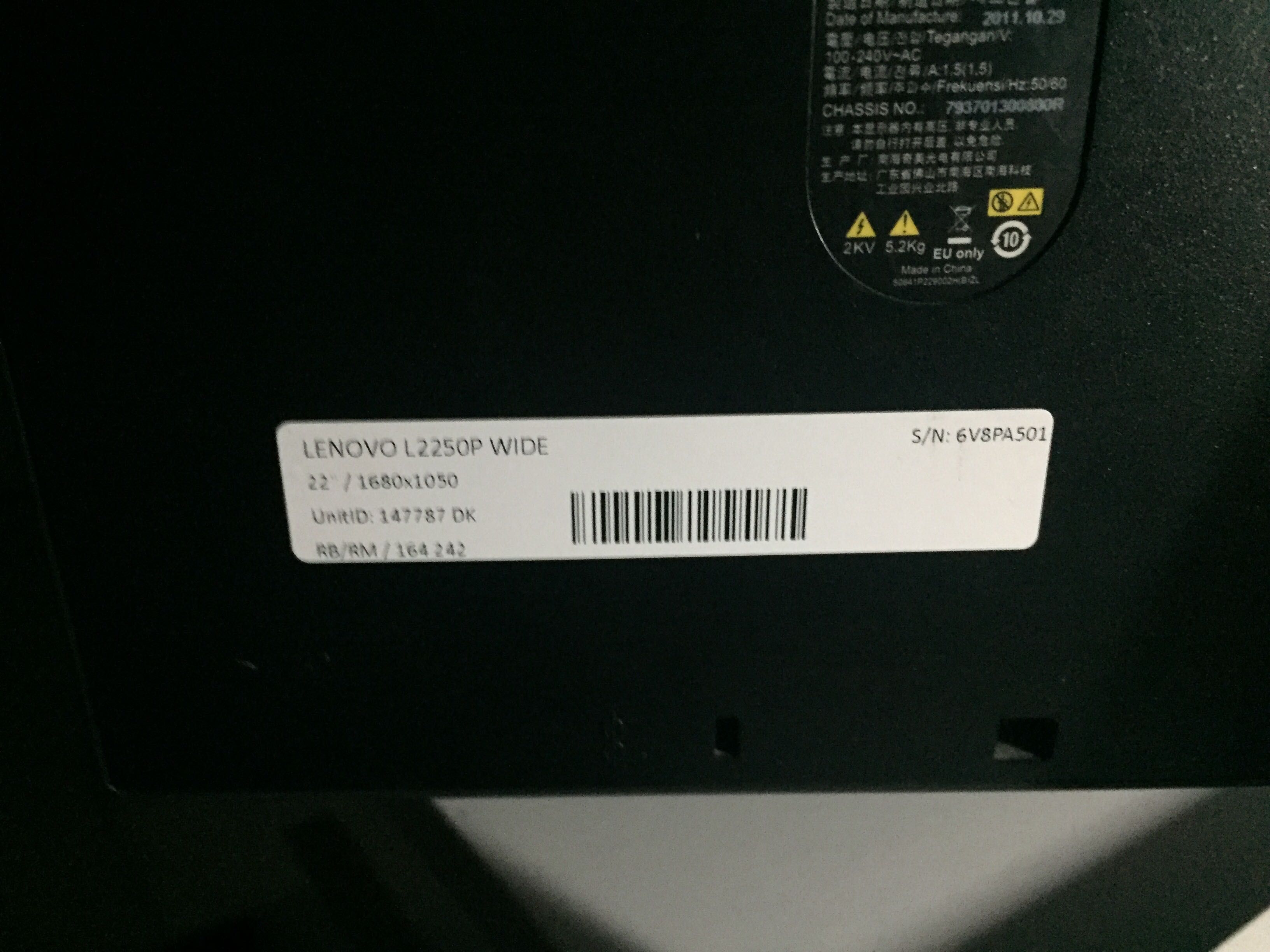 Monitor lenovo L2250p wide