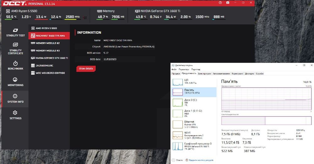 MACHINIST B450 | AM4 | DDR4 | M.2 NVMe (нова) | материнська плата