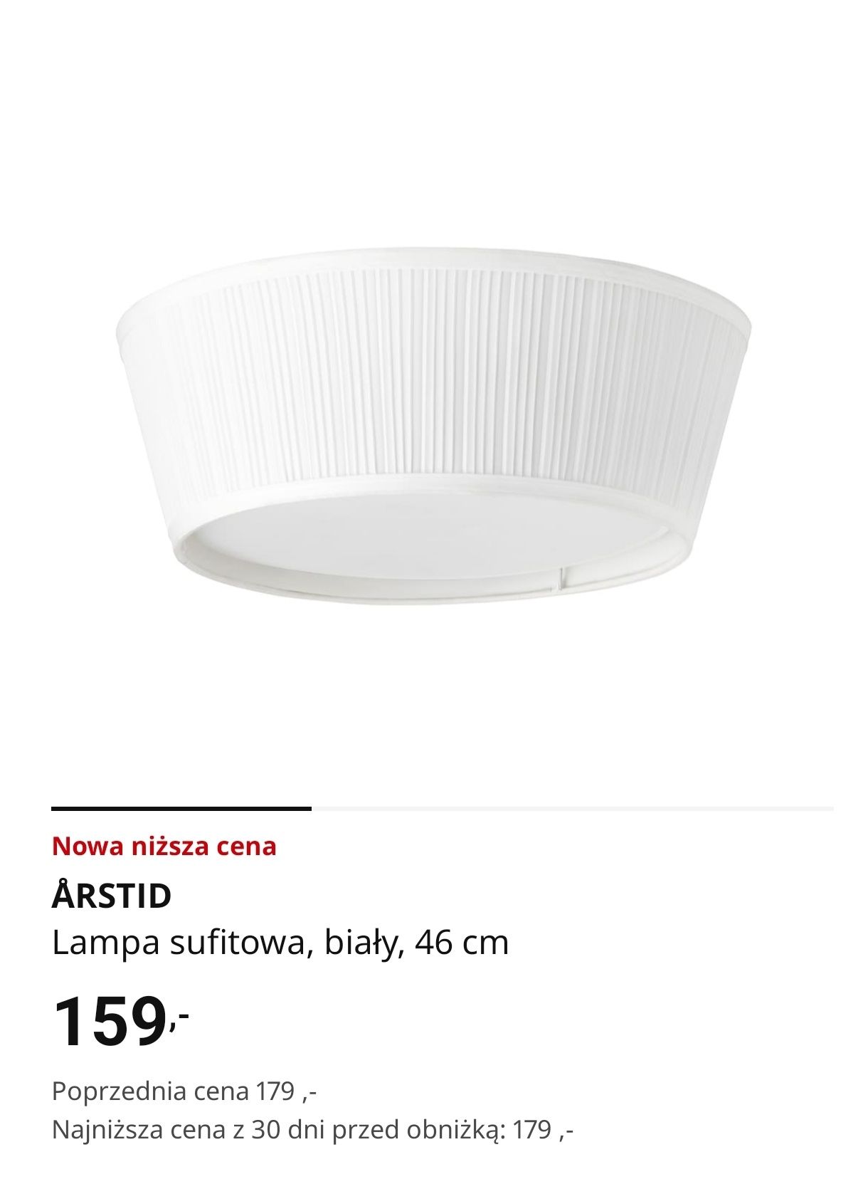 Lampa sufitowa Arstid IKEA