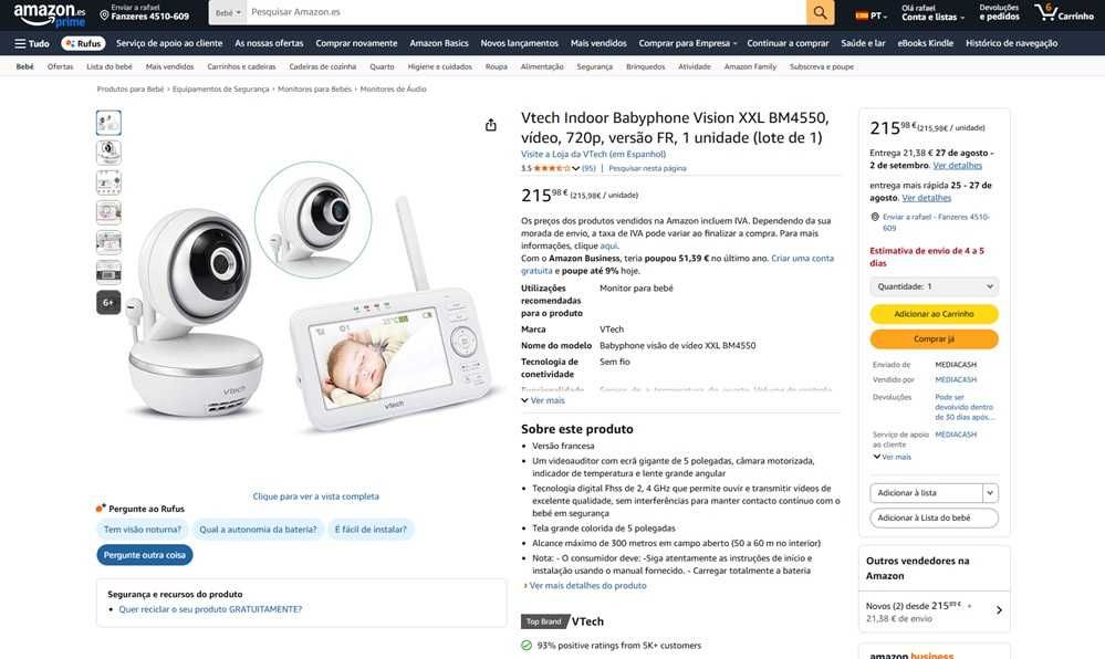 Vtech Indoor Babyphone Vision (289)