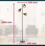 Lampa podłogowa stojąca ruchome reflektory biała złota żarówki gratis