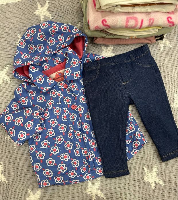 Комплект пакет одягу куртка джинси боді колготи шапка 3-9 місяців