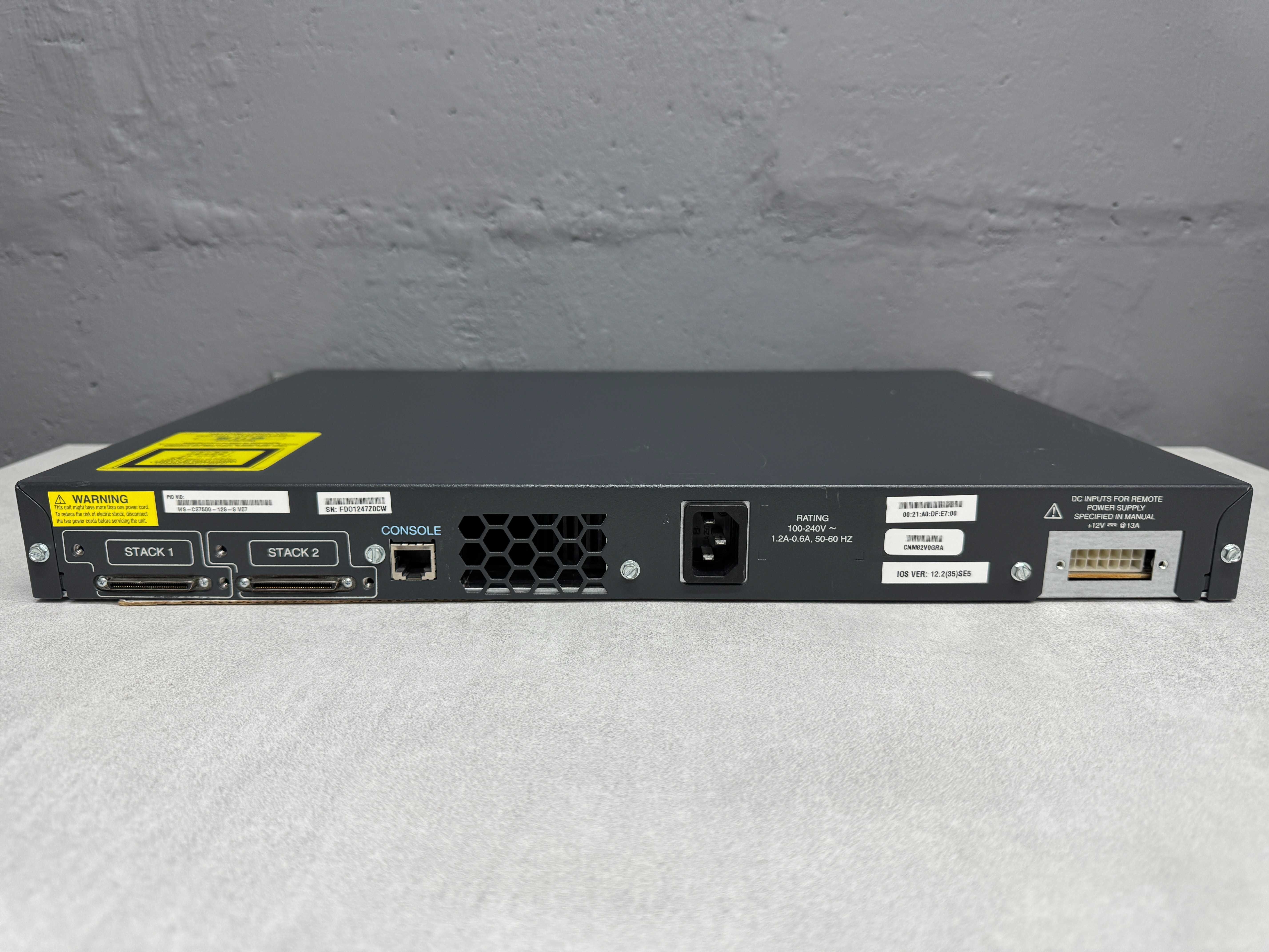 12 SFP коммутатор Cisco Catalyst WS-C3750G-12S-S L безнал/гарантия