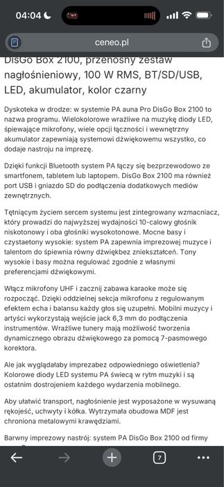 Przenośny głośnik bluetooth Auna DisGo box 2100