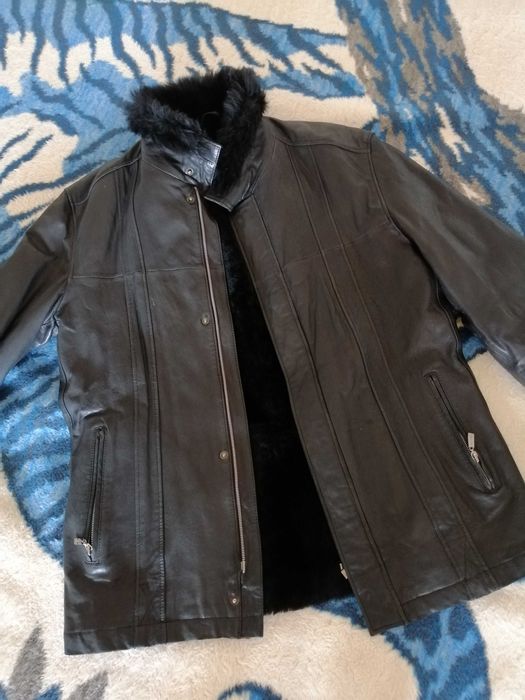 Куртка шкіряна зимова чоловіча Італія