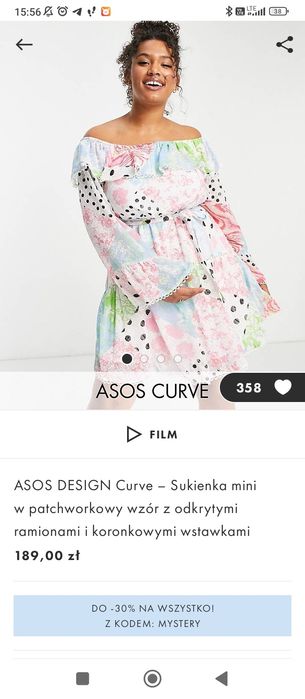 Sukienka Asos, nowa z metką