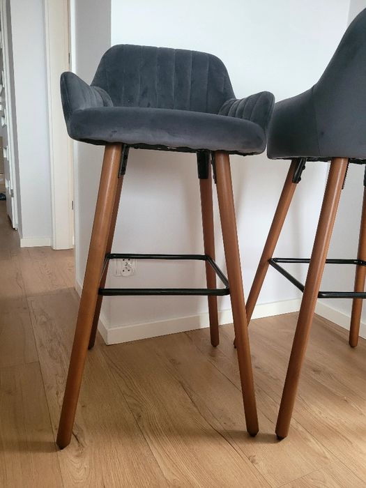 Hokery Emily szary ciemny welurowy