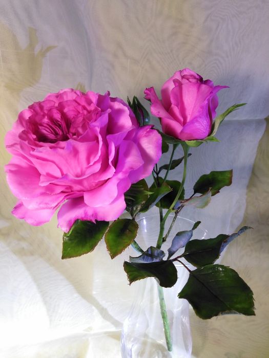 Розы из холодного фарфора. Цветы ручная работа.