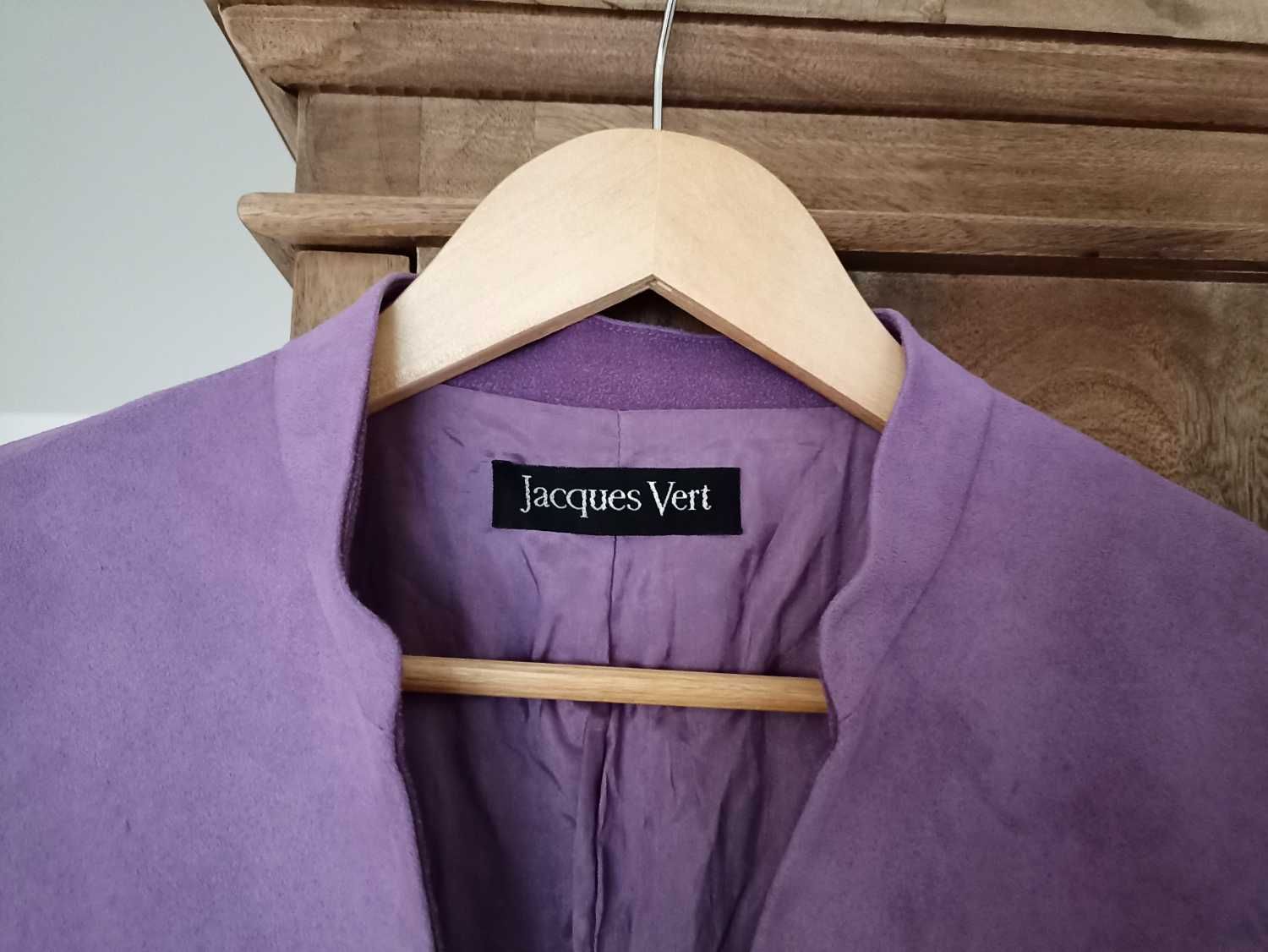 Liliowy żakiet a'la zamsz Jacques Vert vintage