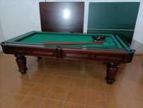 Snooker, bilhar, mesa de jantar e ping pong