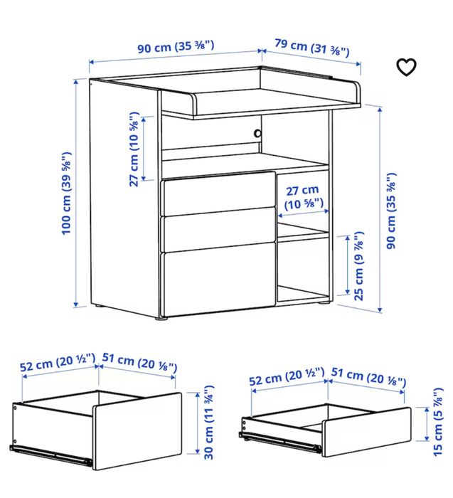Trocador / Secretária SMÅSTAD (IKEA)