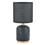 Lampka nocna z abażurem czarno złota 26,5 cm, nowa