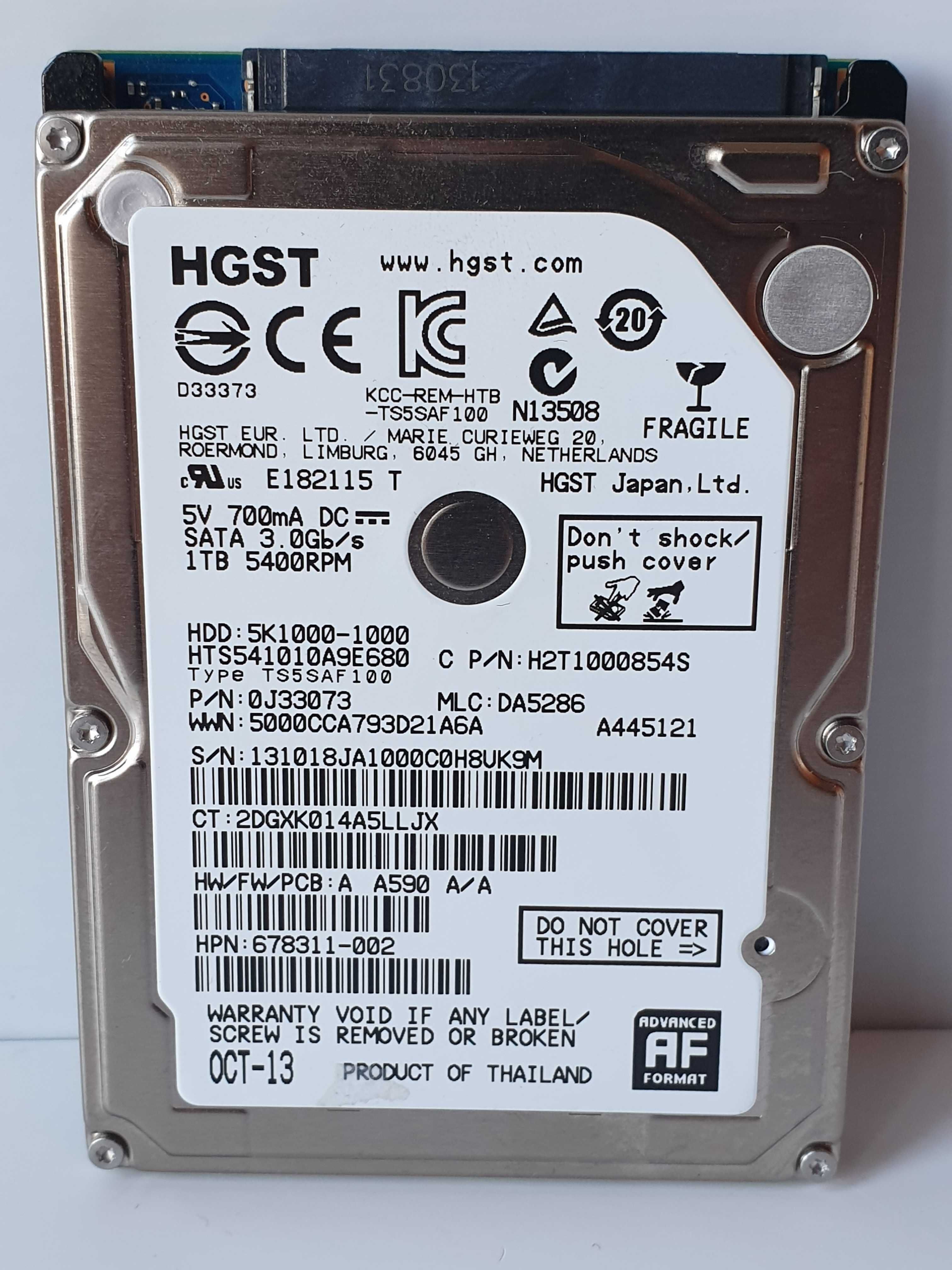 Жорсткий диск 1TB 2.5" HDD HGST HTS541010A9E680  1000,2 GB