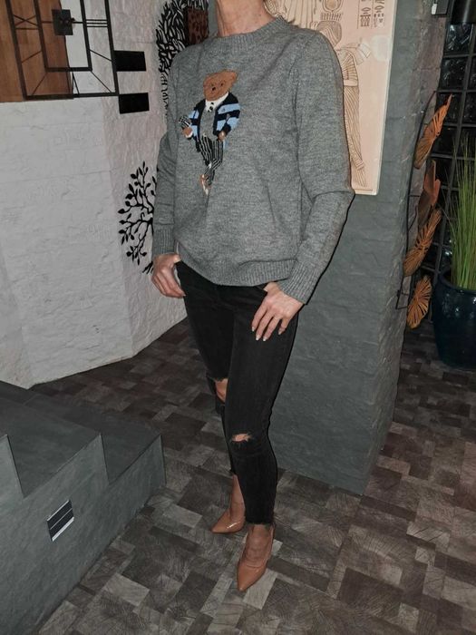 sweter damski ralph lauren bear miś rozmiar M