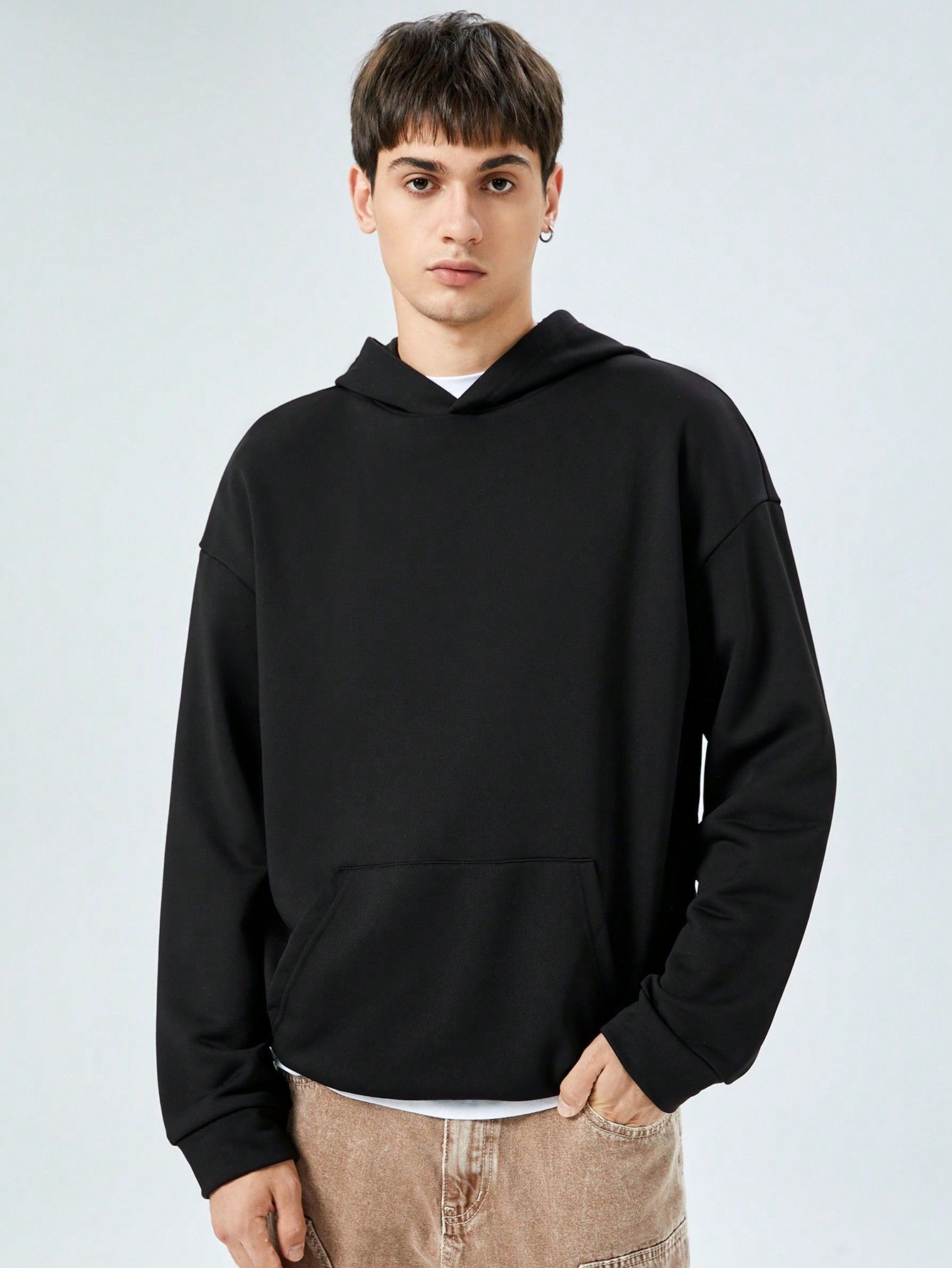 Bluza Męska Z Kapturem Nadruk Na Plecach Hamburger Casual Shein L