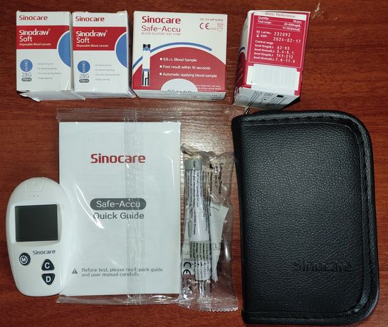 Акція! Набір Глюкометр Sinocare Safe-Accu+100 тест-смужок+USB ліхтарик