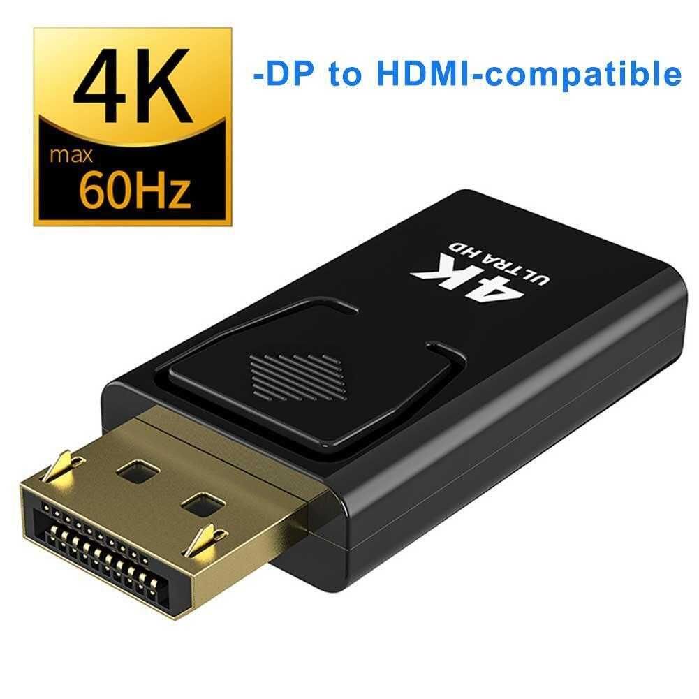 Adaptador Display Port DP macho para HDMI fêmea 4K, 1080P, HDTV, PC