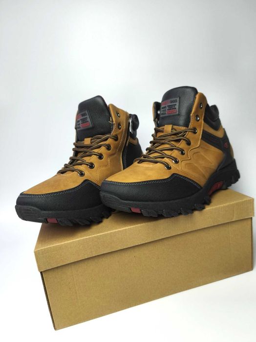 Męskie ocieplane buty zimowe nowe wytrzymałe brąz 43 Okazja