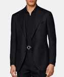 Kubenz Blue Roma marynarka męska czarna slim fit garnitur