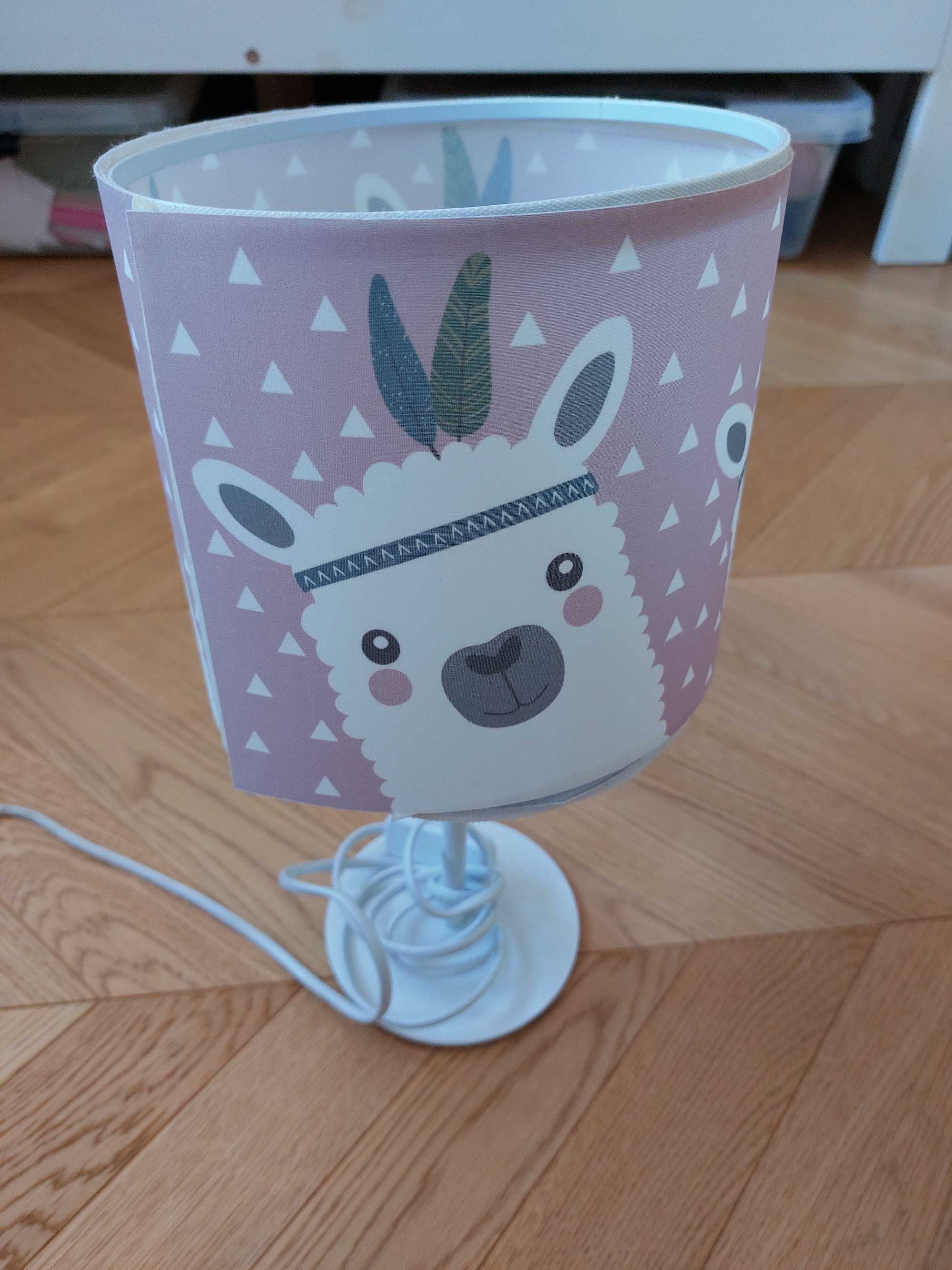 Lampka nocna dziecięca lamy różowa