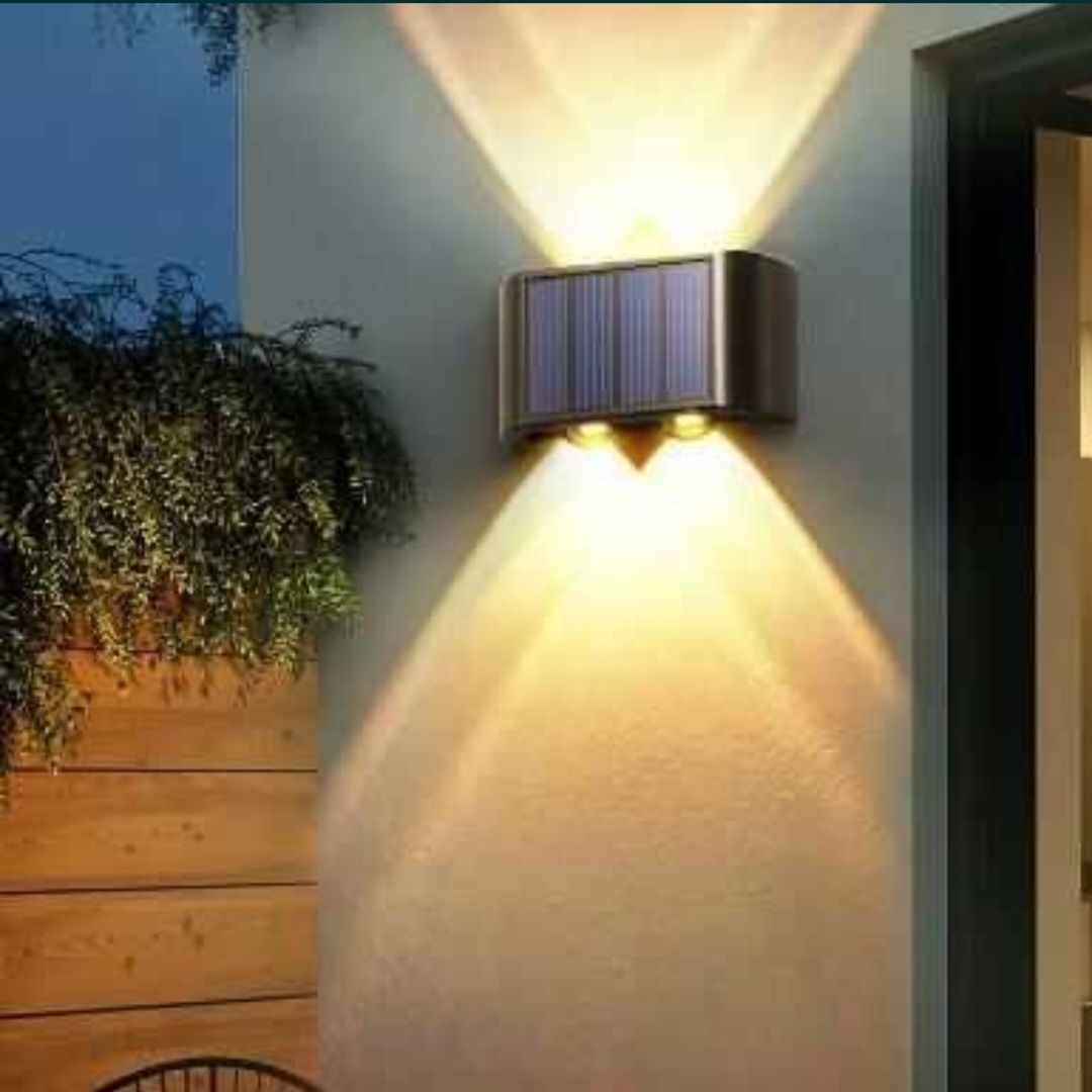 Lampa kinkiet zewnętrzny elewacyjny solarny 4 LED 3 szt