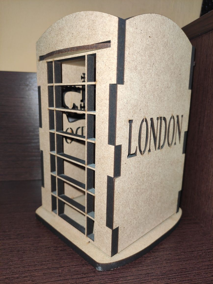 Изделие из дерева, Лондон, телефонная будка, сувенир, подставка