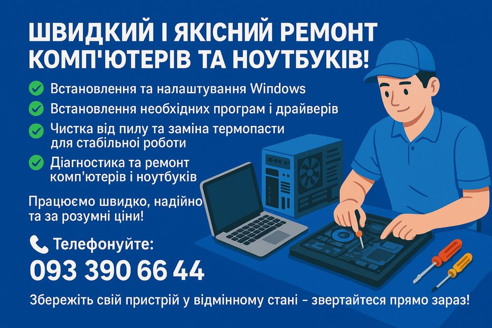 Ремонт та налаштування ПК ...