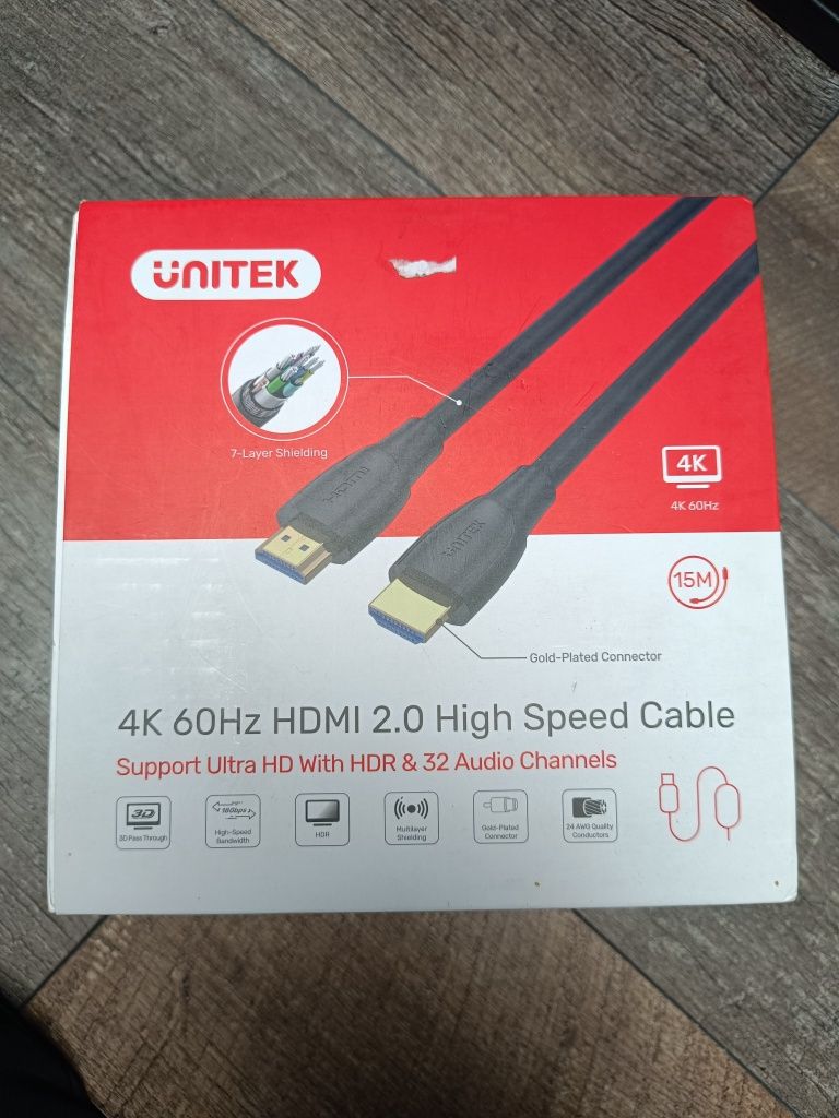 Kabel HDMI 15 m 4K wysoka jakość Unitek