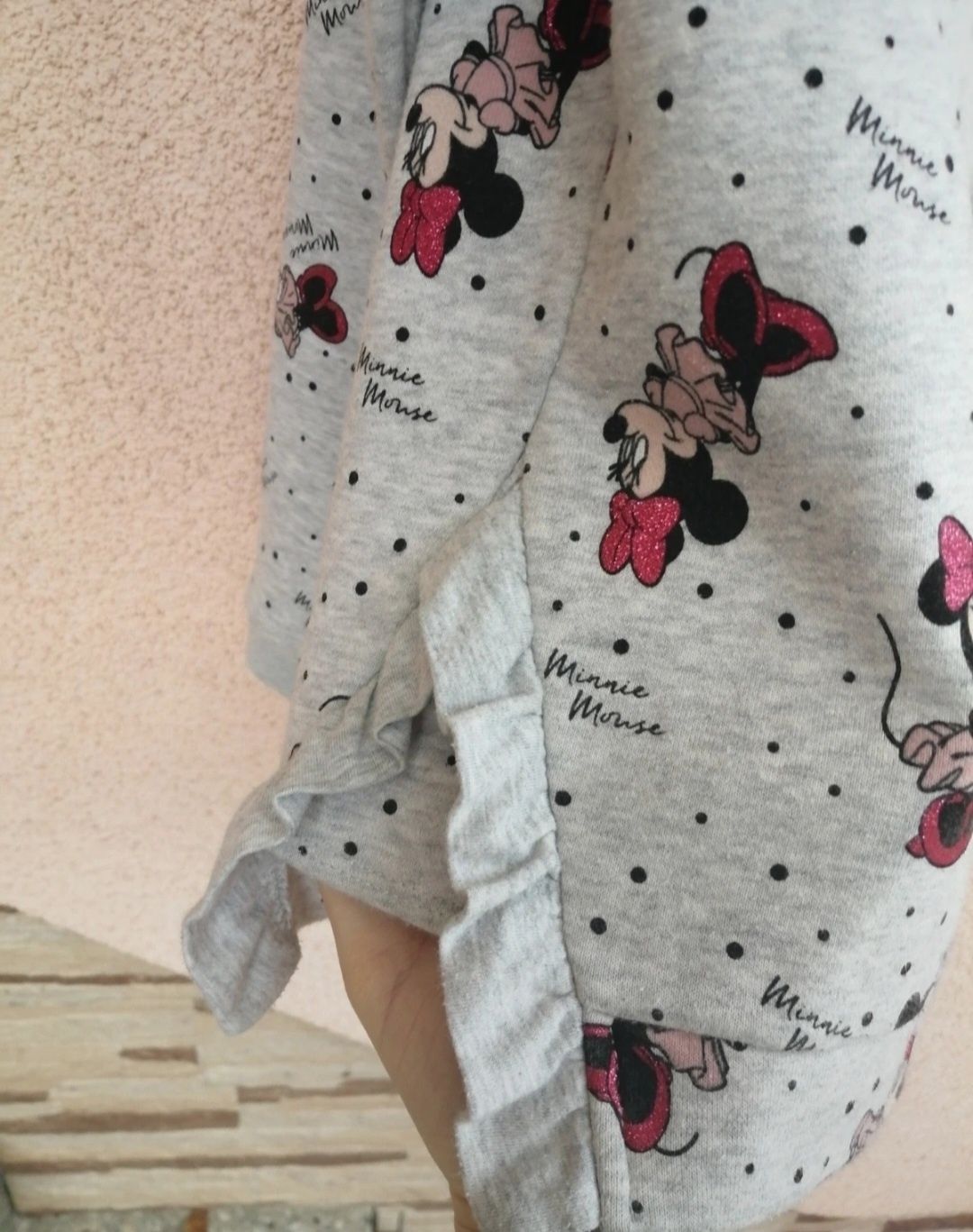 bluza w myszkę miki Disney 134 c&a szara na długi rękaw