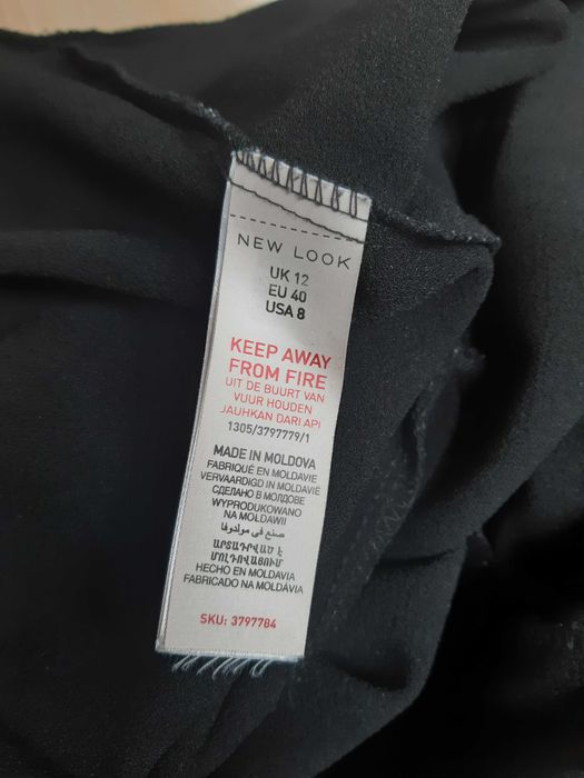 czarny elegancki kombinezon długa nogawka kopertowy weselny New Look L