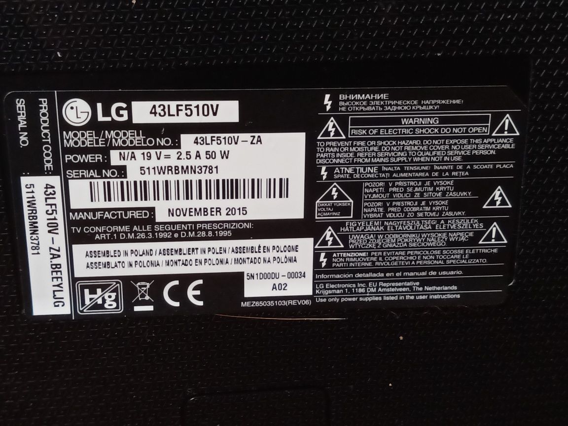 Продається телевізор LG 43"