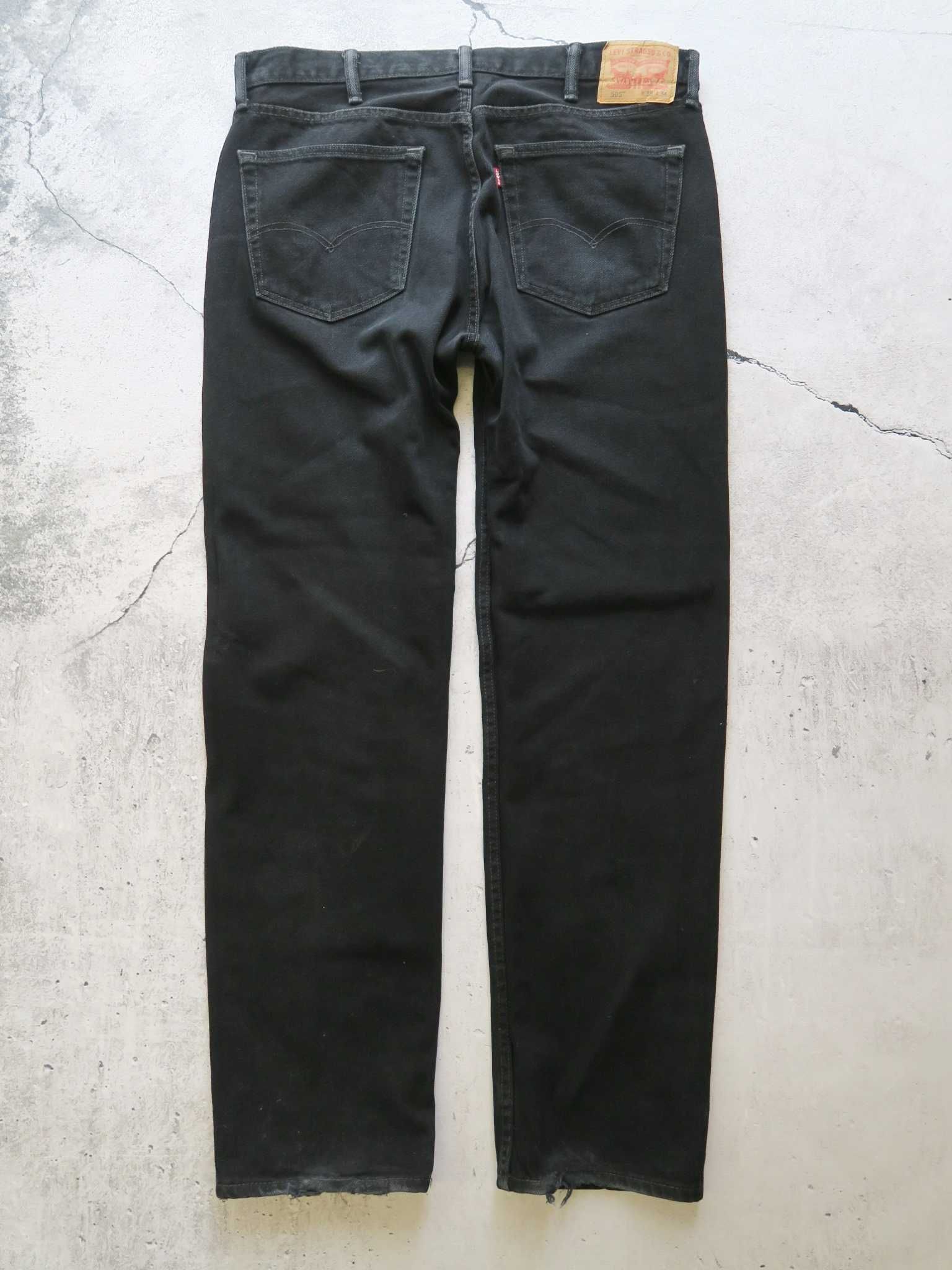 Levi's 505 spodnie jeansowe straight fit szeroka nogawka 38/34