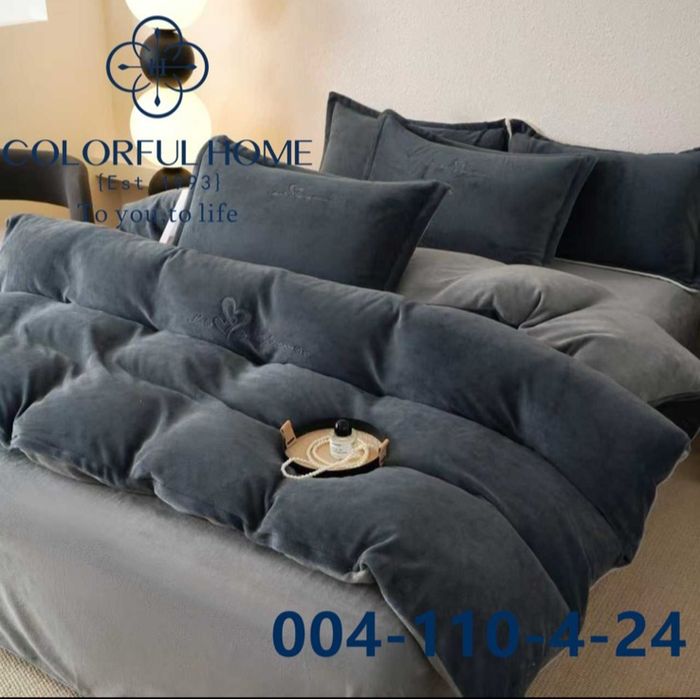 Велюрова тепла постіль євро