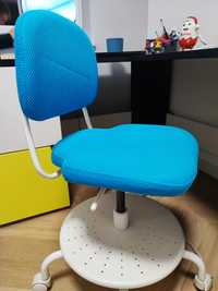 Krzesełko do biurka dziecięce Vimund Ikea niebieskie