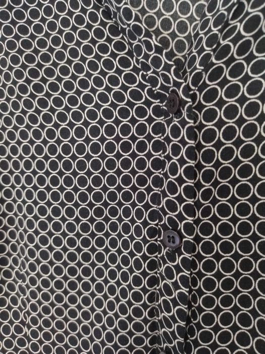 Koszula damska, czarno-biała, kółka, op-art, Tatuum, 40